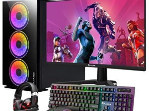 HAJAAN Breeze Gaming Desktop Tower PC with 27 Inch Gaming Monitor- Intel Core i3-10100F Processor 3.6GHz