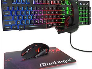 BlueFinger RGB Gaming Keyboard and Backlit Mouse and Headset Combo