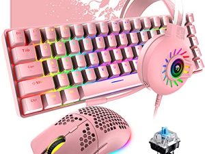 60% Mechanical Gaming Keyboard and Mouse and Mouse pad and Gaming Headset