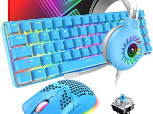60% Mechanical Gaming Keyboard and Mouse and Mouse pad and Gaming Headset