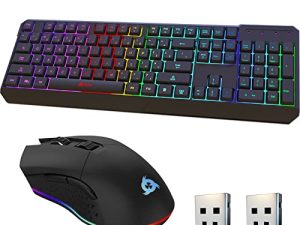 KLIM Blaze & Chroma Wireless Bundle - New 2022 Wireless Gaming Keyboard and Mouse Combo - Responsive