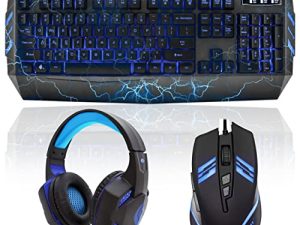 SportsBot SS301 Blue LED Gaming Over-Ear Headset Headphone
