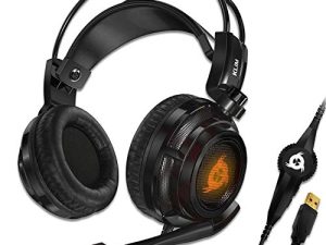KLIM Puma - USB Gamer Headset with Mic - 7.1 Surround Sound Audio - Integrated Vibrations - Perfect for PC and PS4 Gaming - New 2022 Version - Black