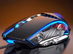 Censprin Gaming Mouse USB Wired RGB Backlit Silent Click Gamer Mouse with 4 Adjustable DPI Up to 3200
